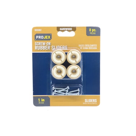 PROJEX Beige 1 in. Screw-On Rubber Chair Glide 8 pk, 8PK P0040